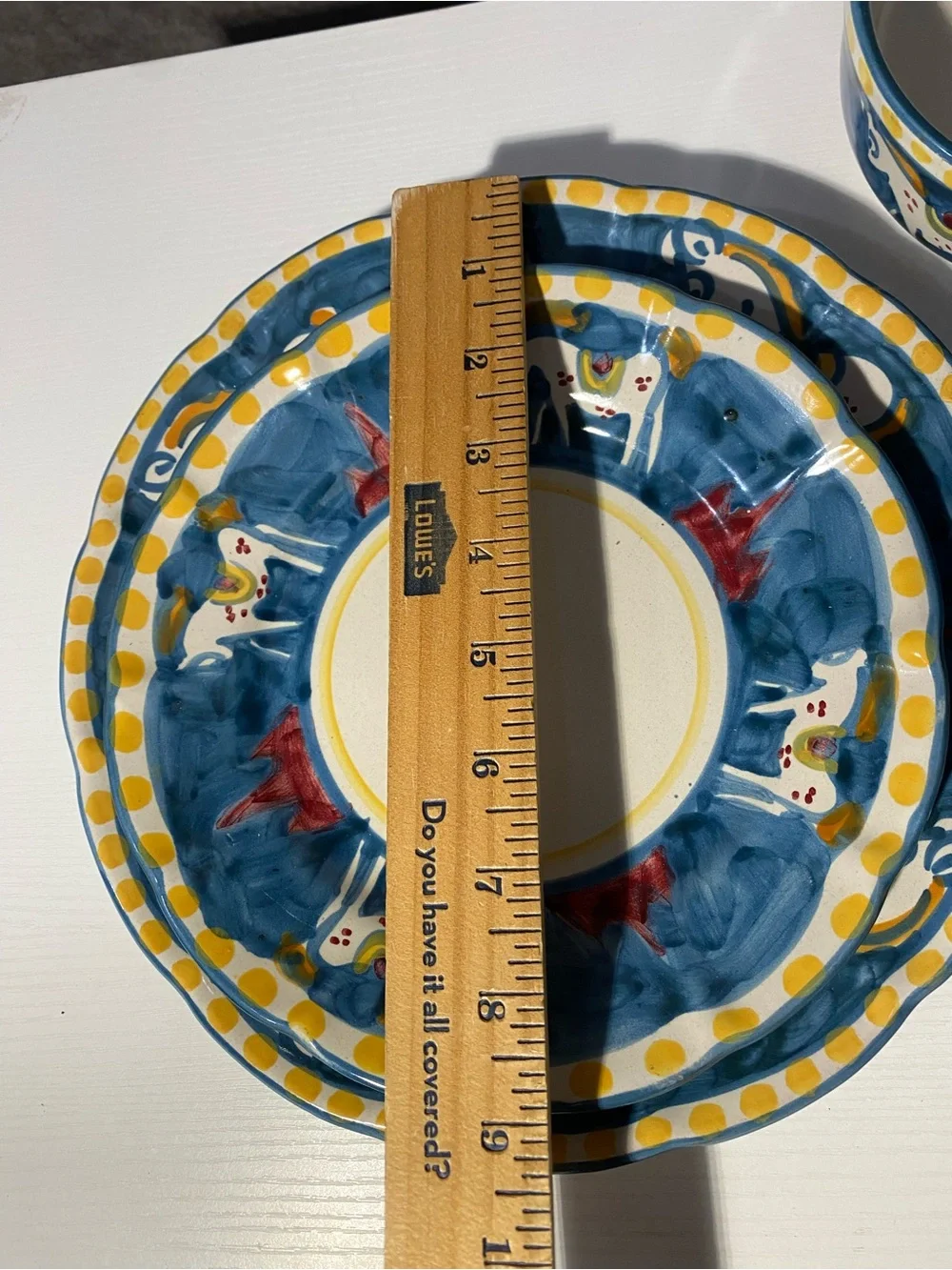 Solimene Vietri Italy Hand Painted Horse Ceramic Place Setting Plate Bowl 3pc⁠